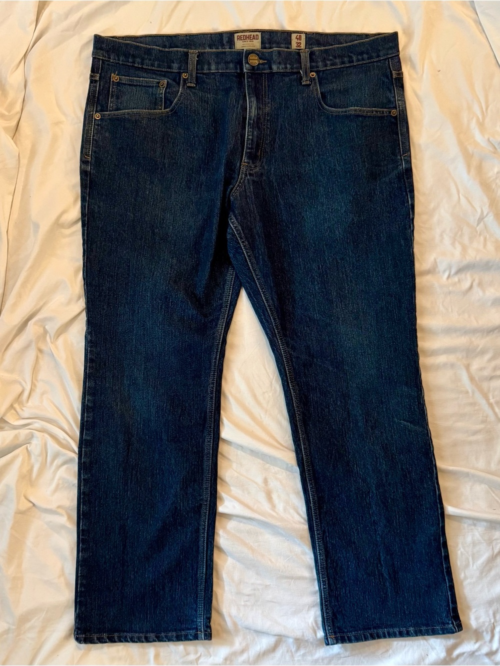 RedHead Men's Dark Indigo Relaxed Straight Jeans